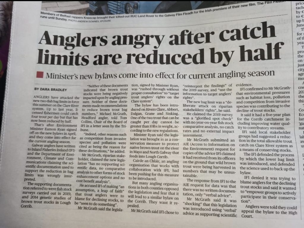 Article from Connacht Tribune July 18th 2024